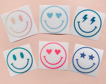 Smiley Face Vinyl Decal: Laptop, Water Bottle Decals