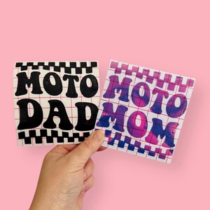 Moto Mom Decal | Moto Dad Decal | Dirt Bike Decal | Motocross Sticker | Mom | Dad | Holographic Vinyl | Holographic Decal