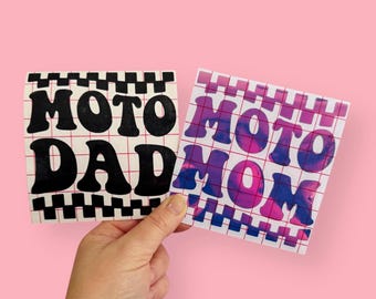 Moto Mom/Dad Decal: Holographic Vinyl Motocross Sticker