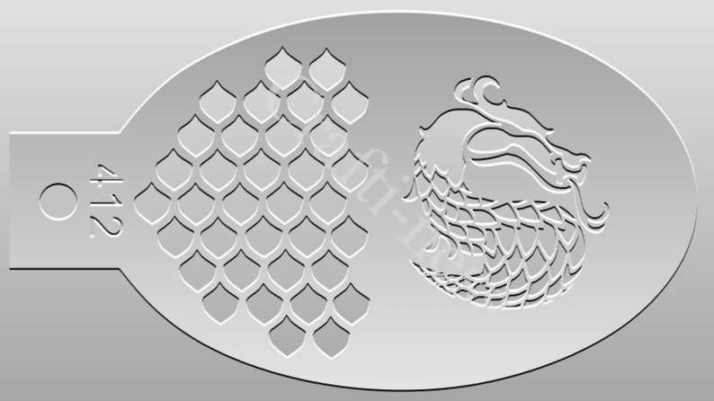 Dragon With Scales Stencil 412 - Etsy