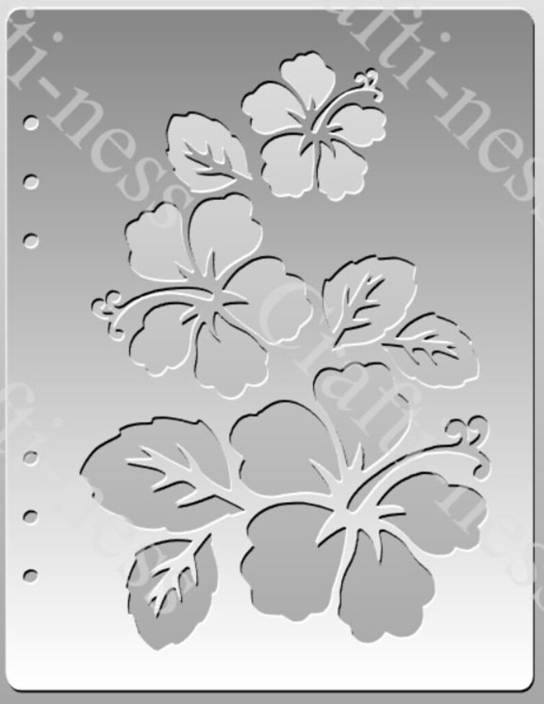 Hibiscus Stencil 19.5cm X 13cm Etsy