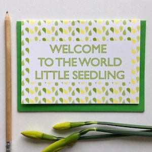 Card For A New Baby Boy, Card For A New Baby Girl, Welcome To The World Little Seedling, New Baby Card, Congratulations Card For Christening