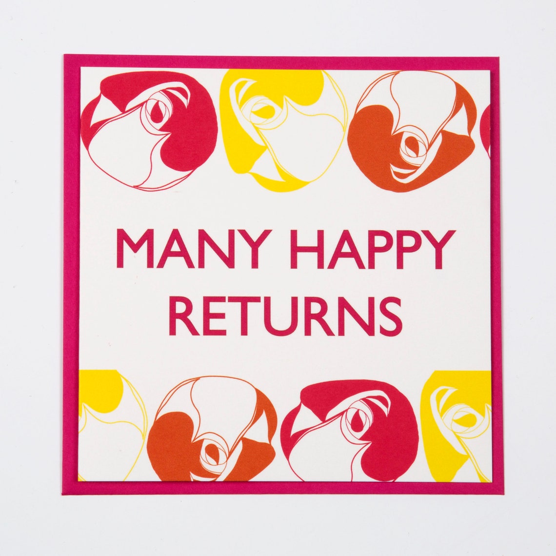 Many Happy Returns Print Greetings Card Birthday Gift Etsy