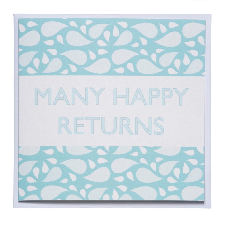 Many Happy Returns Print Greetings Card Birthday Gift Etsy