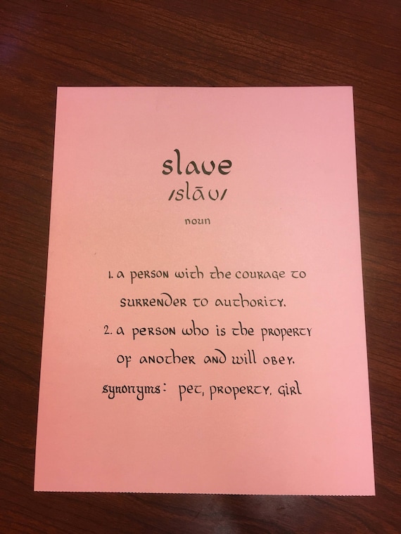 Calligraphy Definition Slave Etsy