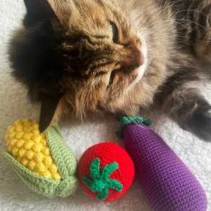 3 Stück silber weinstock Katzenspielzeug häkeln handmade kitty baumwollgarn