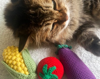 3 of one set catnip silver vine cat pet toys crochet handmad kitty kicker cotton yarn