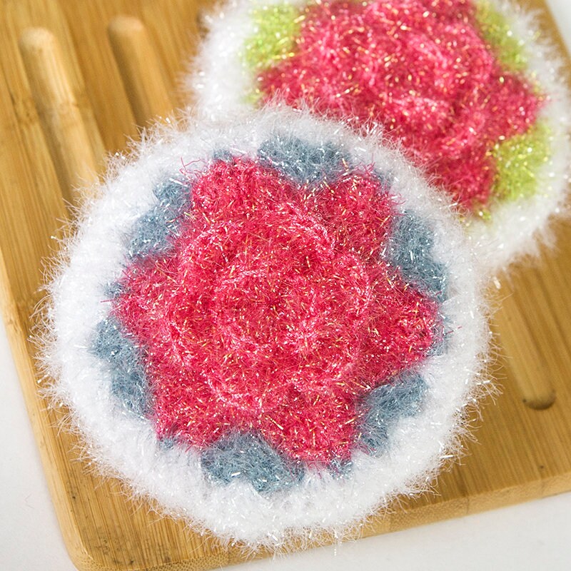 2 of One Set Handmade Dish Scrubby Crocheted Korean Body Scrubbies Body ...