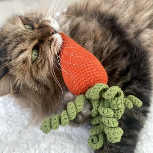 catnip cat toys carrot catnip-filled silvervine-filled toy for cats gift for cats handmade crochet knitted kitty kicker pet toys