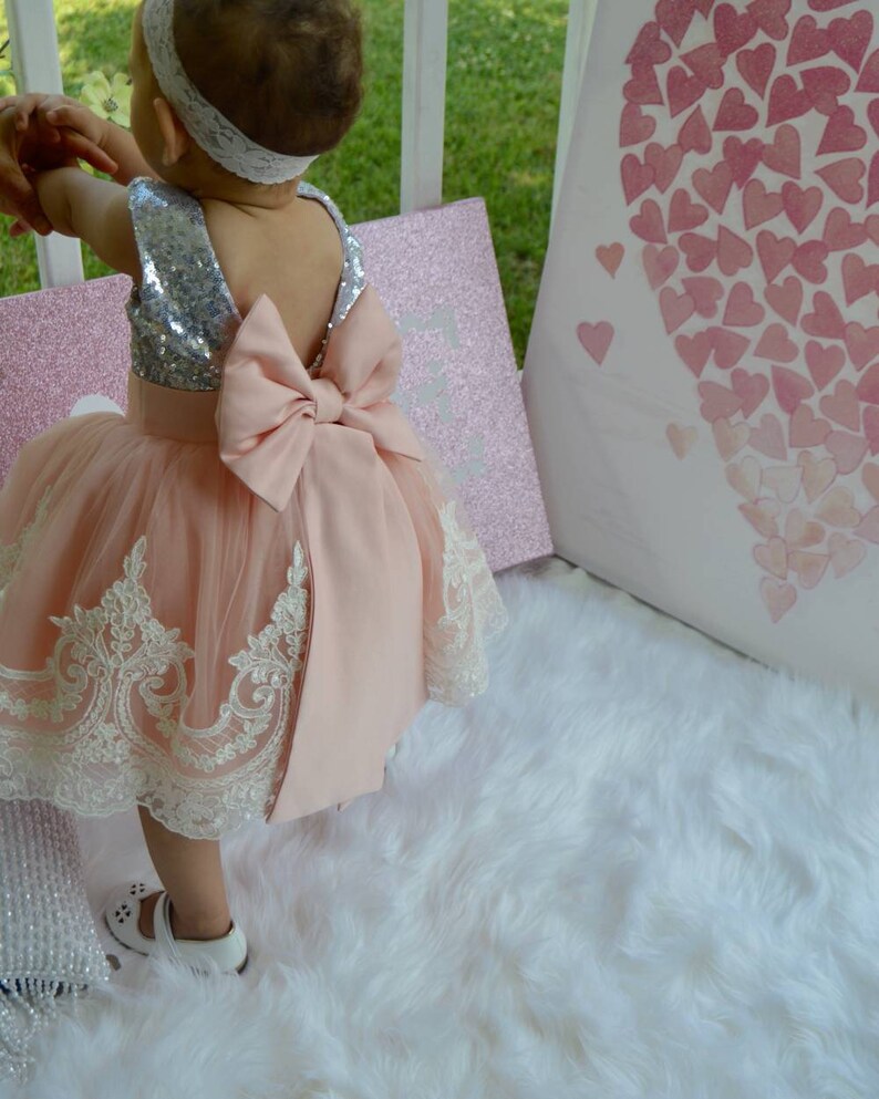 yellow flower girl dress,Toddler pageant dress lace dress,green bow,salmon lace birthdadress silver sequin bow dress Flower girl dress