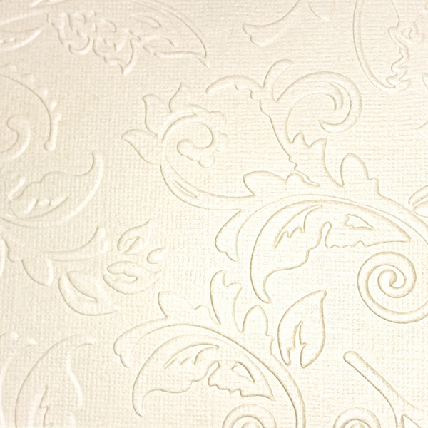 6 Textured Embossed Card Fronts Swirly Floral Pattern A2 Size Ivory Other Colors Available