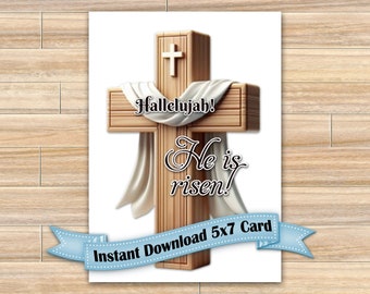 Digital, Easter, Christian, Cross, Card, Download, Printable