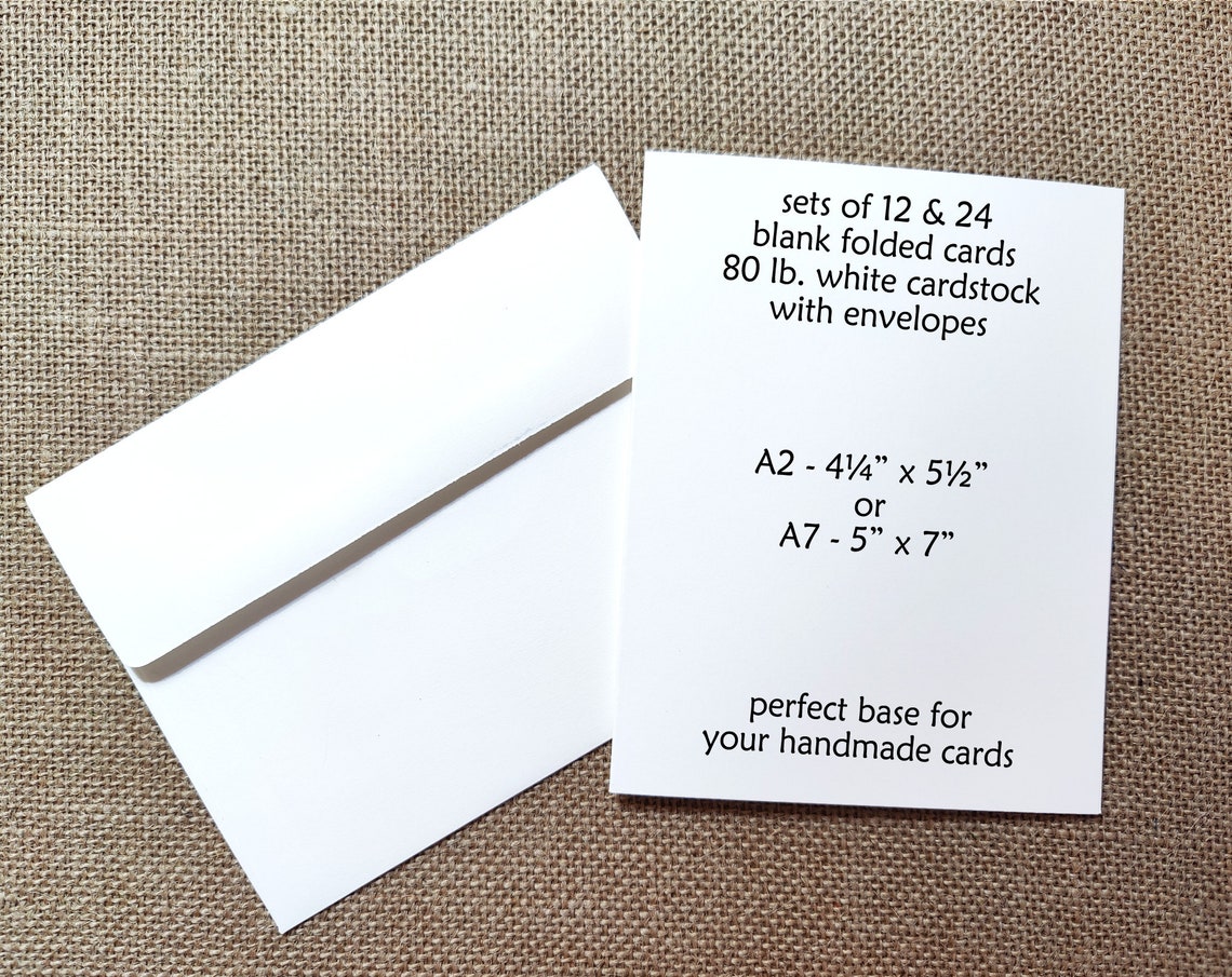 Blank White A2 or A7 Cards With Envelopes - Etsy