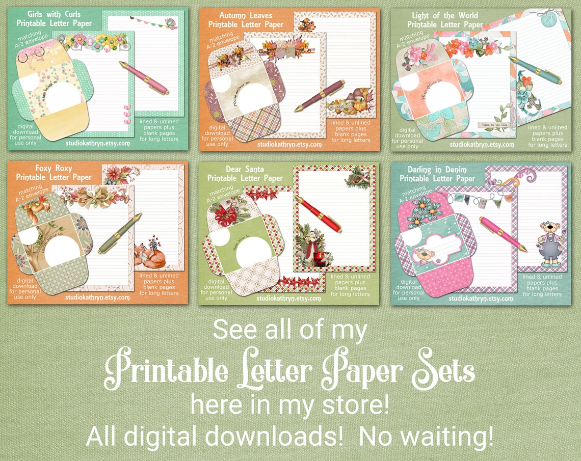 Letter Paper Stationery Printable Digital Download - Etsy