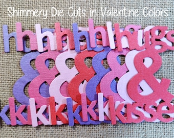 8 Hugs and Kisses Die Cuts Cardstock Valentines