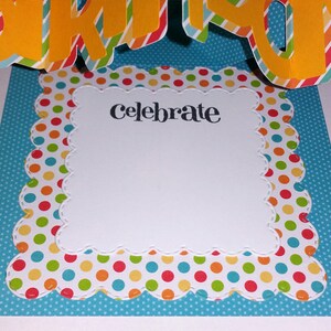 Birthday, Card, 3-D, Rainbow, Pop-Up, Primary, Pop Up, BDay, Bright, Handmade, Balloons, Cut-out, Stars, Kids, 3D image 4