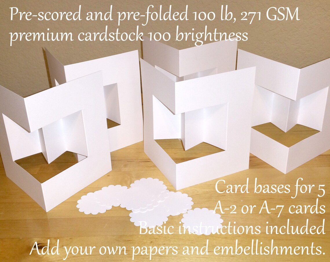 Bases de cartes Cardstock CardMaking Accordian Window Etsy