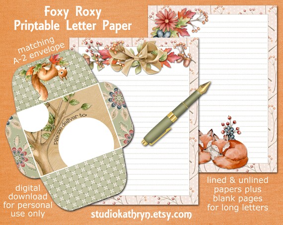 Letter Paper Stationery Printable Digital Download - Etsy