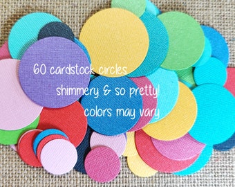 60 Small Circles Cardstock Die Cuts Scrapbooking Card Making