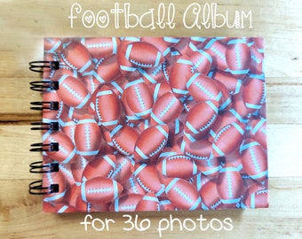 Premade Football Mini Album Scrapbook Journal 36 Photos Flip-out Chipboard Double Wire-Bound Gift