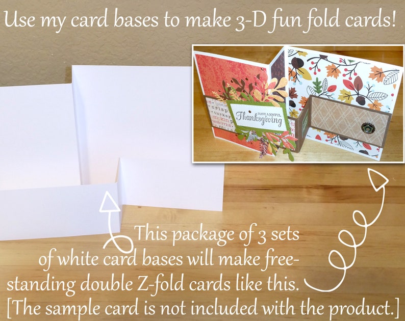 Card Bases Cardstock Cardmaking Doublez Folds for 3 Etsy