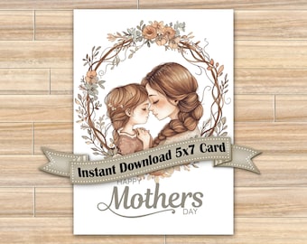 Digital, Mother's Day, Card, Floral, Download, Printable