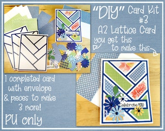 DIY A2 Lattice Card Making Kit, Celebrate YOU, Birthday, Anniversary, Sample Included