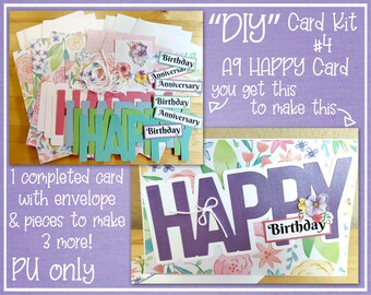 DIY Large HAPPY Card Making Kit, Birthday, Anniversary, Sample Included