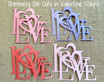 8 Love Heart Die Cuts Cardstock Valentines