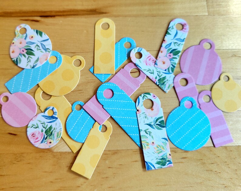 Set of 20 Small Tags Cardstock 4 Patterns 5 Shapes Etsy