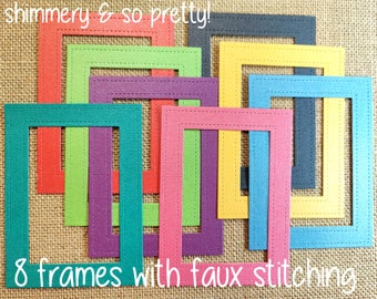 8 Die Cut Frames Shimmery Cardstock