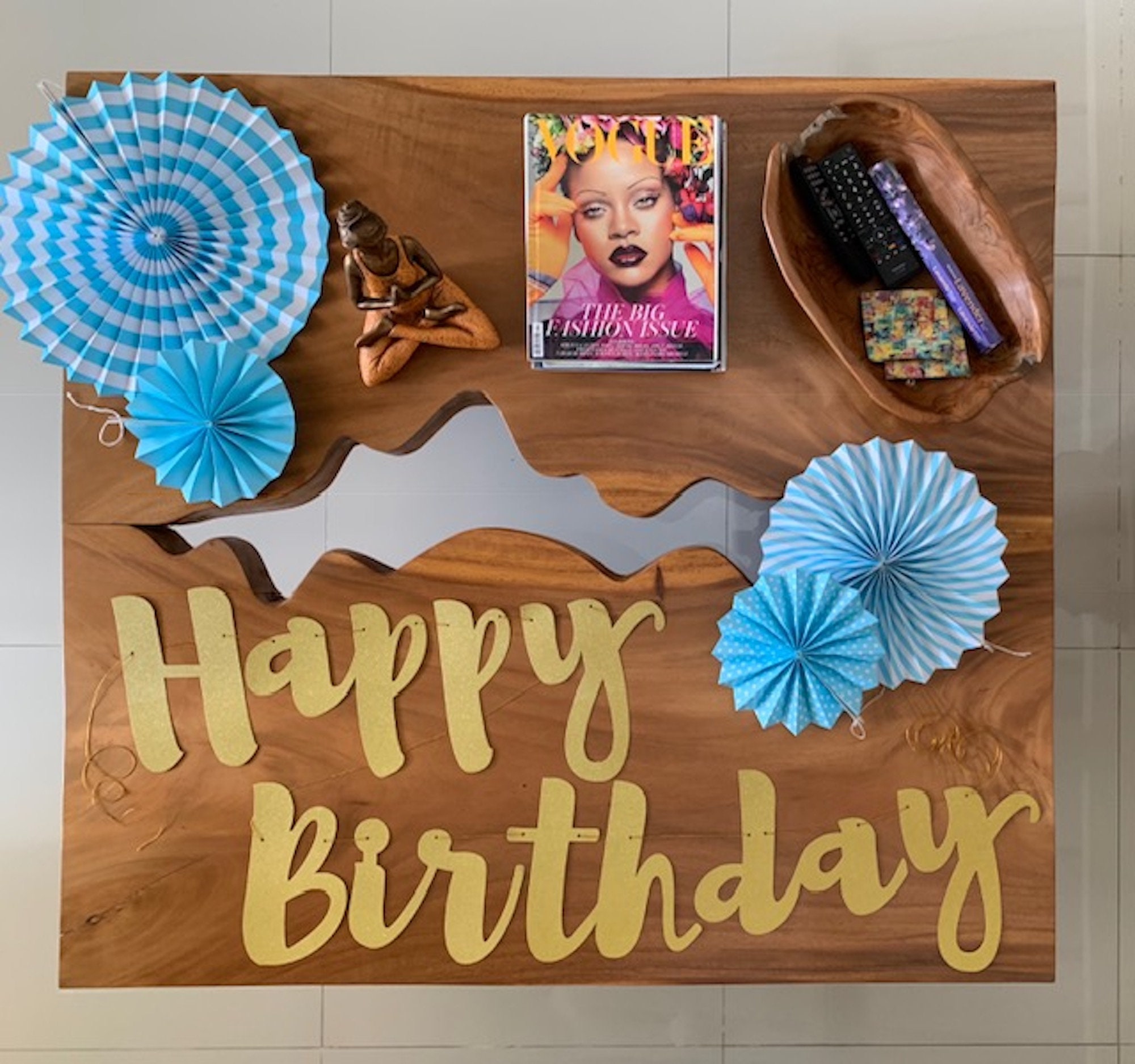 Blue and Gold Birthday Party Decorations Set Includes Happy Etsy UK