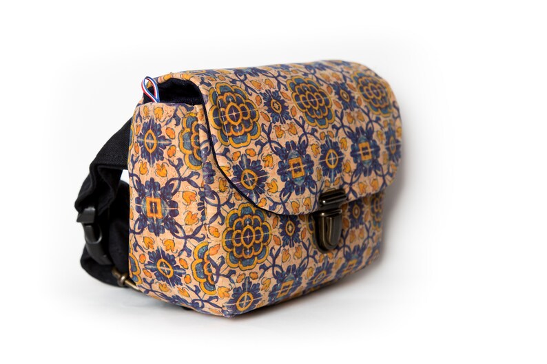 The Celeste is a banana bag made of cork leather