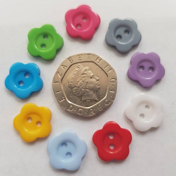Pack of 50 Round Resin 12mm Mixed Colour 2 hole Buttons RB15