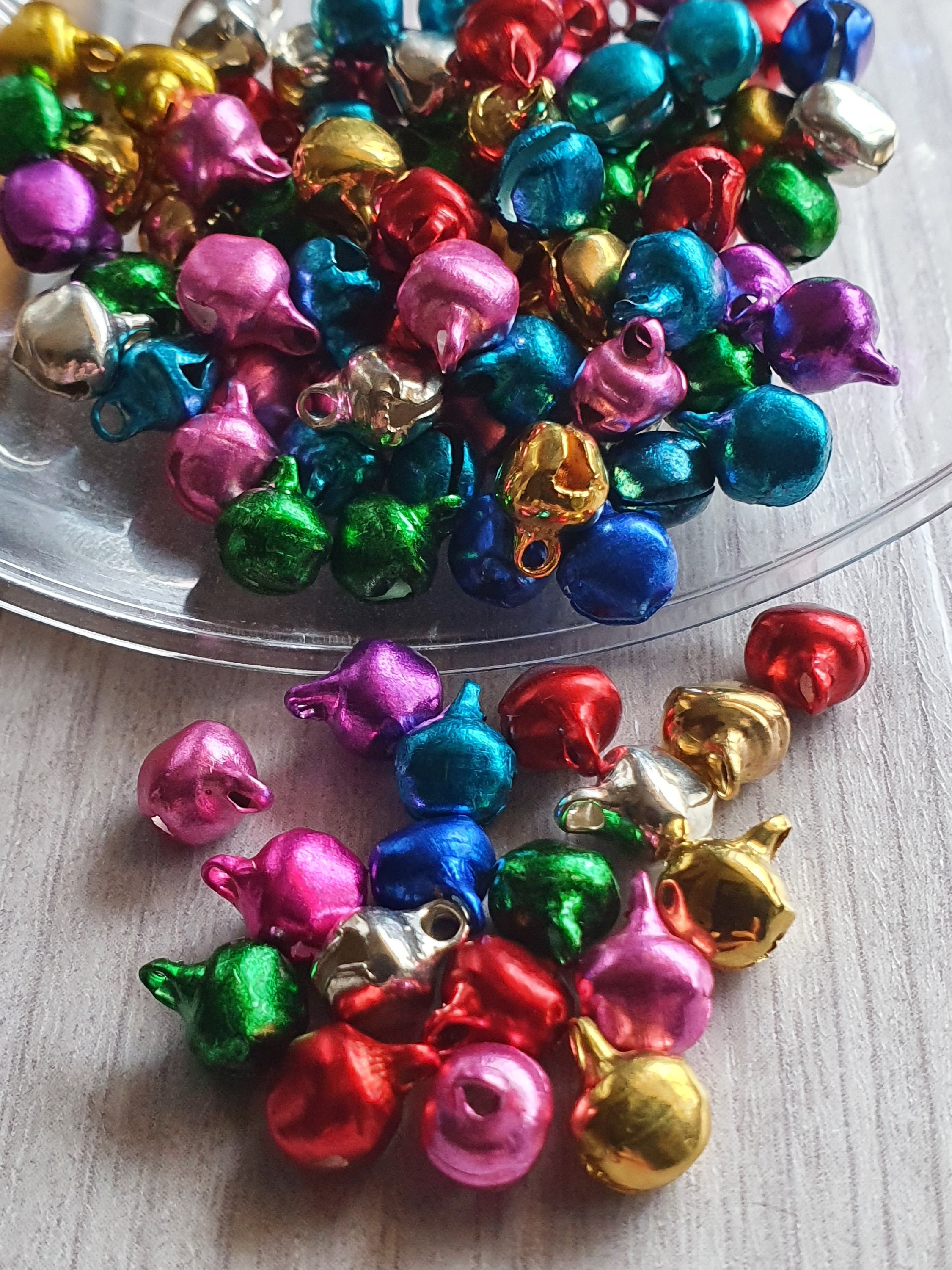 and Embellishing Factory Direct Craft Ultra Tiny Assorted Metallic Colored Miniature Bells for Decorating Crafting 160 Bells 