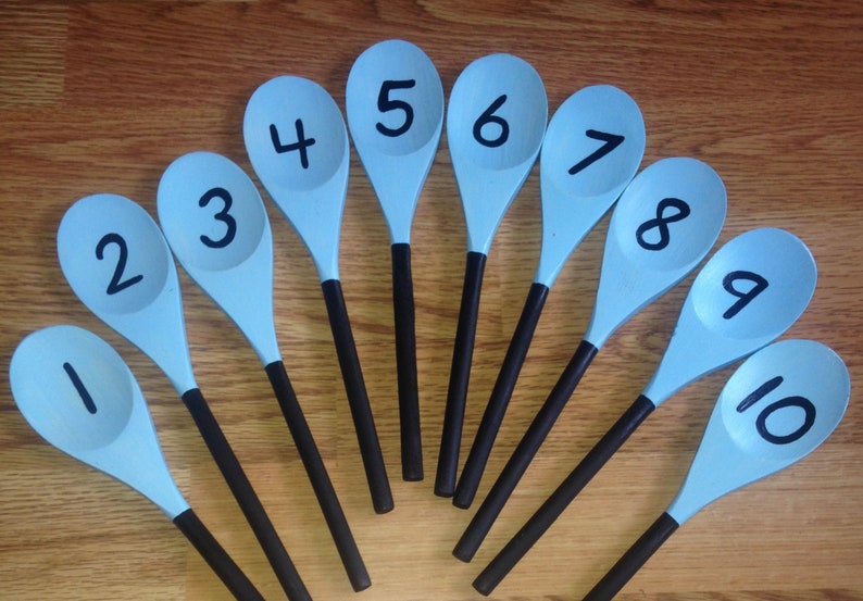 Number Spoons 110 with pictures countingimaginary wooden Etsy