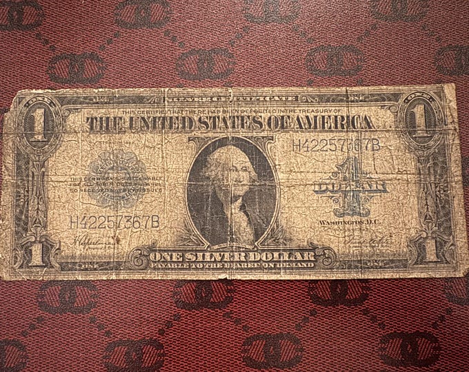 1923 One Silver Dollar Certificate Large Size Note Etsy 