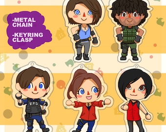 Fan Inspired Resident Evil X Animal Crossing acrylic charms