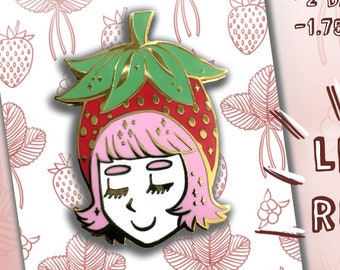 Strawberry Girl enamel pin