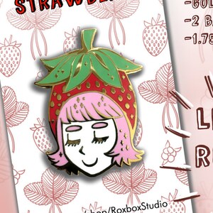 Strawberry Girl enamel pin