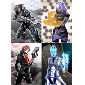 Fan Inspired Mass Effect mini print postcards 5 x 7
