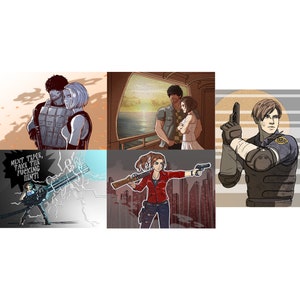 Fan Inspired Resident Evil mini print postcards 5 x 7