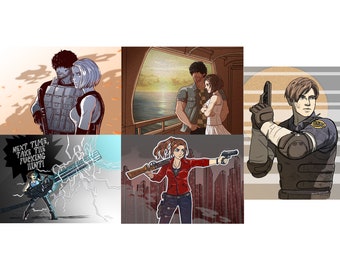 Fan Inspired Resident Evil mini print postcards 5 x 7