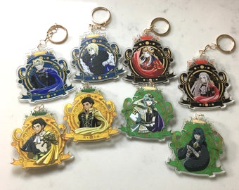 Fan Inspired Fire Emblem Three Houses acrylic charms Byleth + Edelgard + Dimitri + Claude