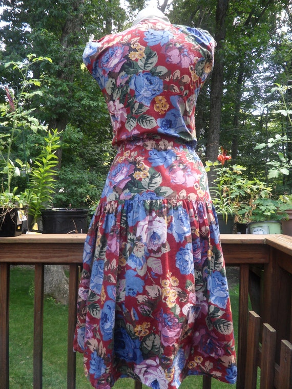 1970s Cotton Floral Dress l Made In India for Kar… - image 4