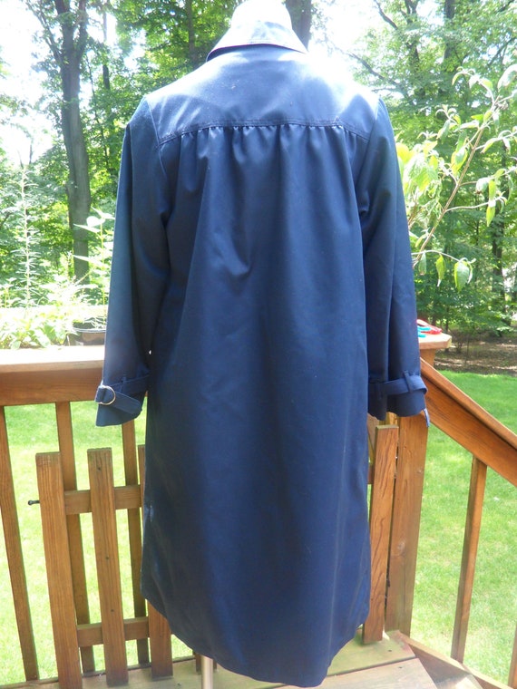 B Altman & Co Navy Trench Coat l Classic Non-Belt… - image 5