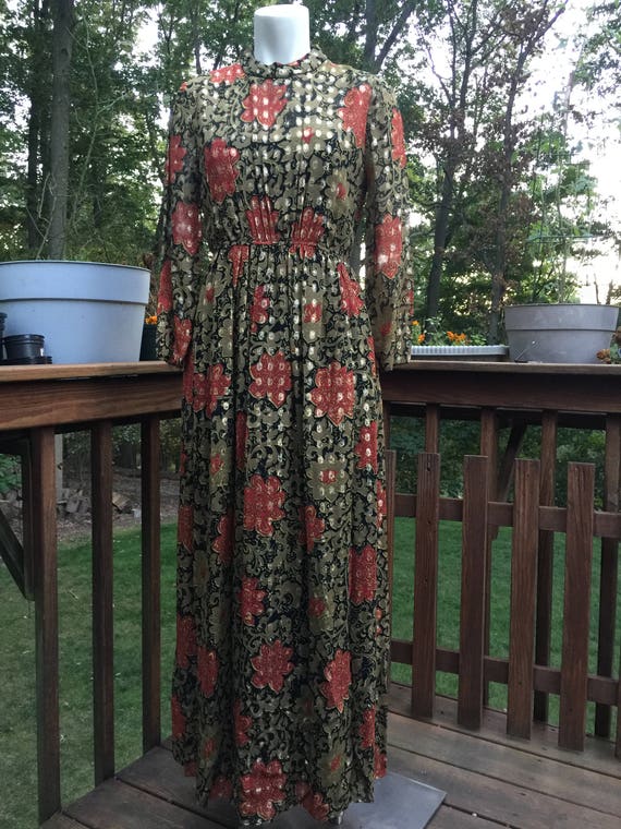 mock neck floral dress