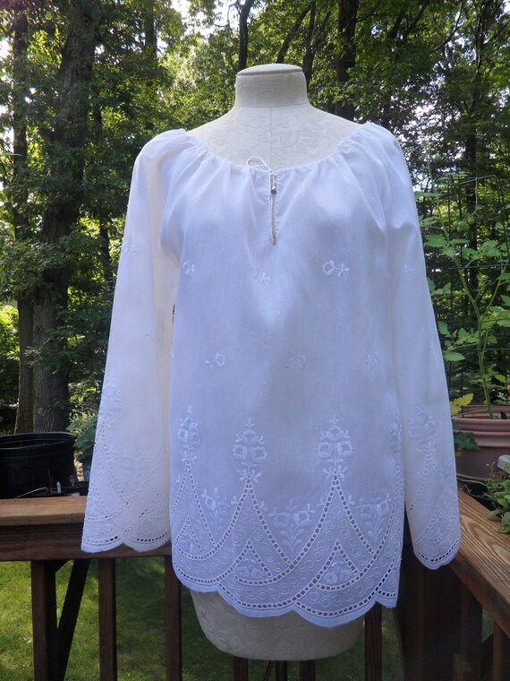 Vintage Eyelet White Blouse