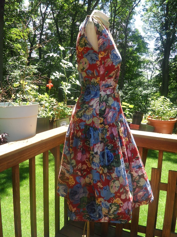 1970s Cotton Floral Dress l Made In India for Kar… - image 2