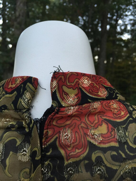 Vintage Floral Print Dress l Mock Neck Floral Par… - image 7